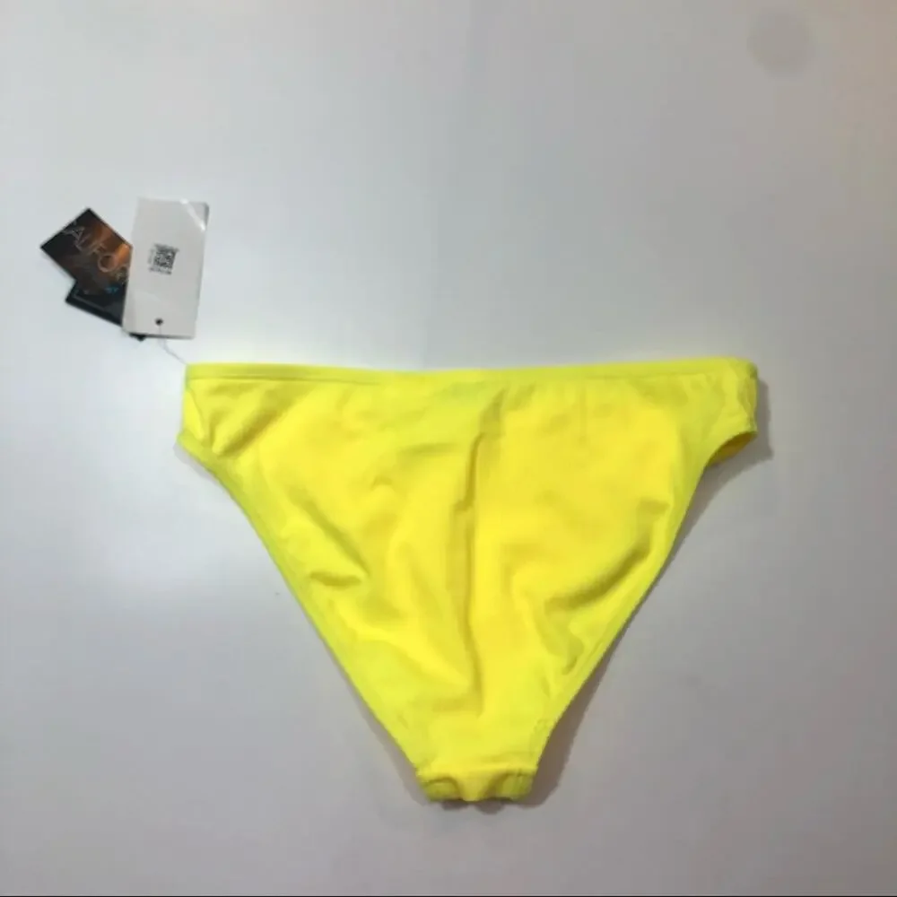 California Waves YELLOW Ribbed Bikini Swim Bottom